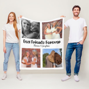Personlig Bästa vänner för alltid 4 fotosamling Fleecefilt