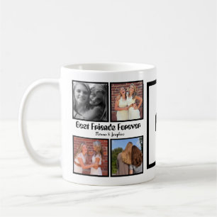 Personlig Bästa vänner för alltid 4 fotosamling Kaffemugg