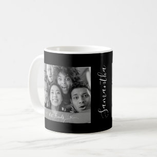 Personlig Bästa vänner Foto Black and White Kaffemugg