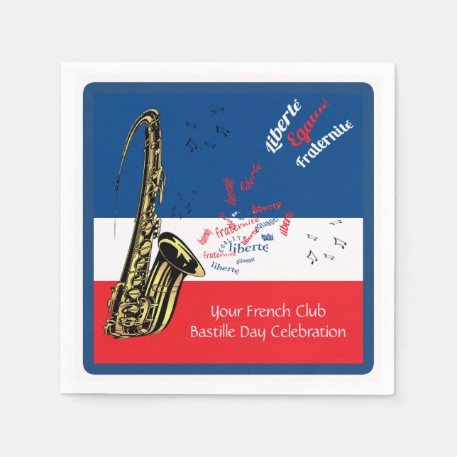 Personlig Bastille-dagen Pappersservett (Framsidan)