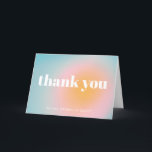 Personlig Bat mitzvah mjuk, blå pastellövertoning Tack Kort<br><div class="desc">tacksamhet med det här moderna tackkortet med en drömmande solnedgång i mjuka pastellhuvar. Den fetstilta typografin lägger till en contemporary,  skapar perfekt för bröllop,  babyduschar,  födelsedagar eller andra speciella tillfällen. Anpassa med ditt namn för en snyggt och hjärtligt tack.</div>