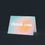 Personlig Bat mitzvah mjuk, blå pastellövertoning Tack Kort<br><div class="desc">tacksamhet med det här moderna tackkortet med en drömmande solnedgång i mjuka pastellhuvar. Den fetstilta typografin lägger till en contemporary,  skapar perfekt för bröllop,  babyduschar,  födelsedagar eller andra speciella tillfällen. Anpassa med ditt namn för en snyggt och hjärtligt tack.</div>
