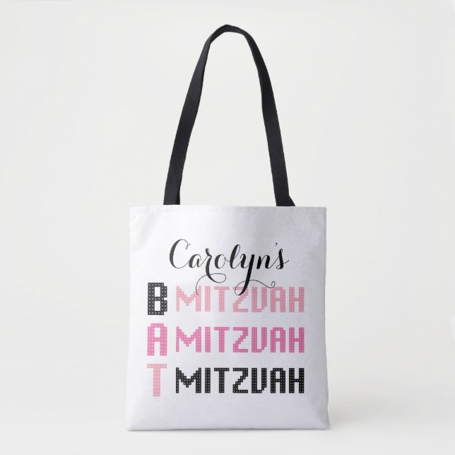 Personlig Bat mitzvah Tote Bag Tygkasse (Framsida)