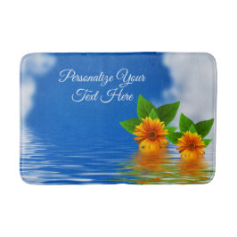 Personlig Bath Mat Tropical Flowers on Ocean Badrumsmatta