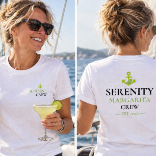 Personlig båtnamn Margarita Crew Marin T Shirt