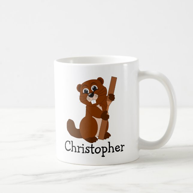 Personlig Bäverdesign Kaffemugg (Höger)