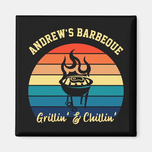 Personlig BBQ - Kylning och grillning Magnet (Framsidan)