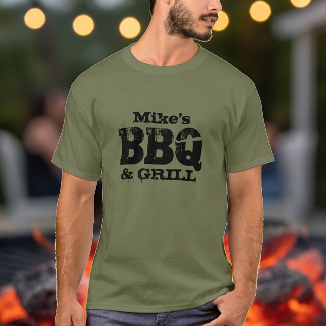 Personlig BBQ t-shirt för män (bbq tee)