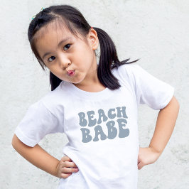 Personlig Beach Babe Flower Girl Brudens sida T Shirt