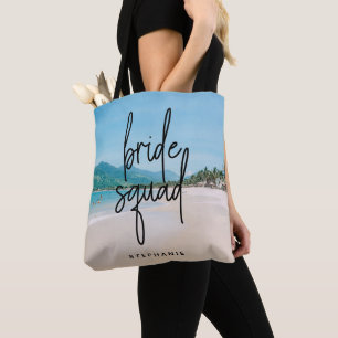 Personlig Beach Bride Squad Tote Bag Tygkasse