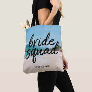 Personlig Beach Bride Squad Tote Bag Tygkasse