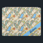 Personlig Beach Day iPad Pro Skydd<br><div class="desc">En färgstark,  platta iPad Smart Cover-design med Flinflip flops och persiko-stolar som du kan anpassa</div>