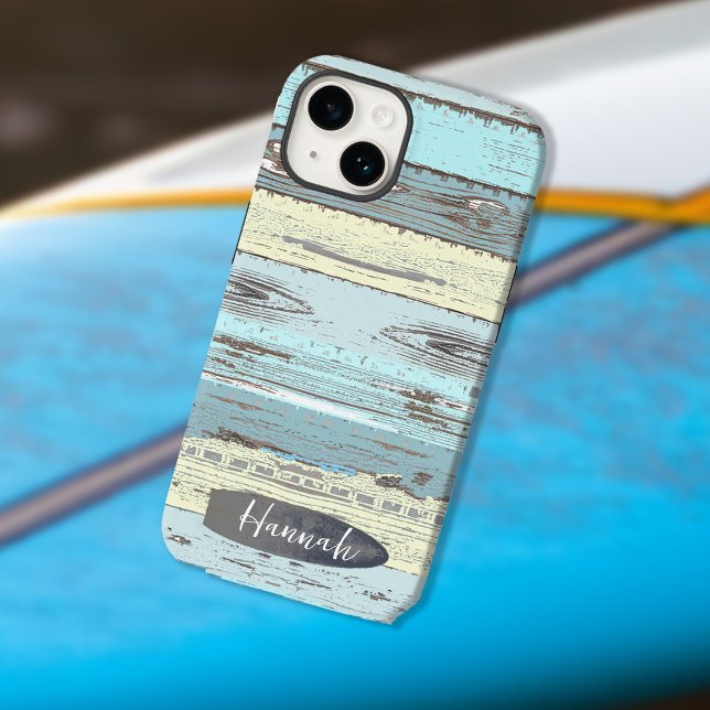 Personlig Beach Driftwood Surfboard (Personalized Beach Driftwood Surfboard Case-Mate iPhone Case)