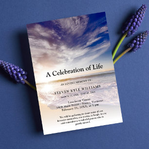 Personlig Beach Firande of Life Funeral Inbjudningar