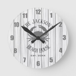 Personlig Beach House Clock Rund Klocka