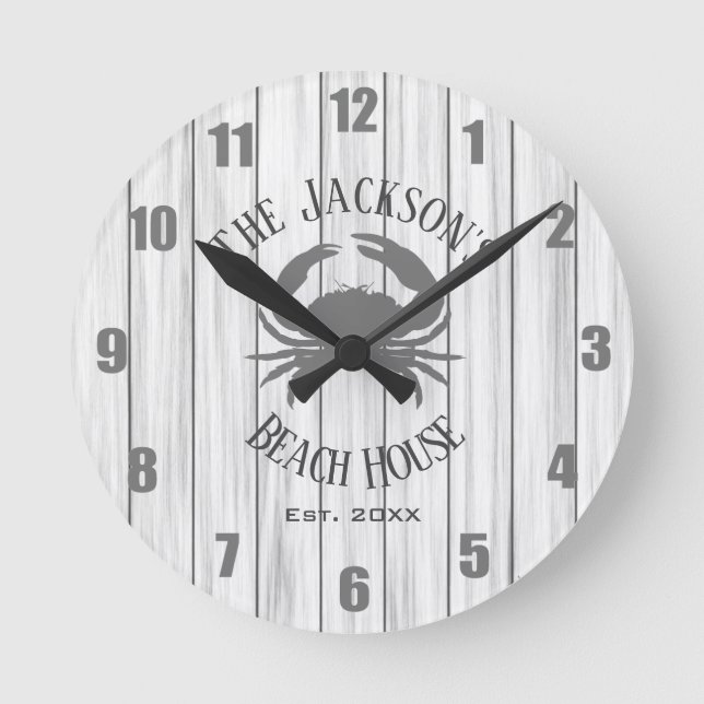 Personlig Beach House Clock Rund Klocka (Framsida)