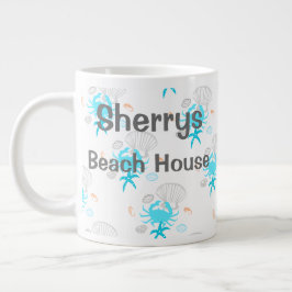 Personlig Beach House Coffee Mugg Jumbo Mugg
