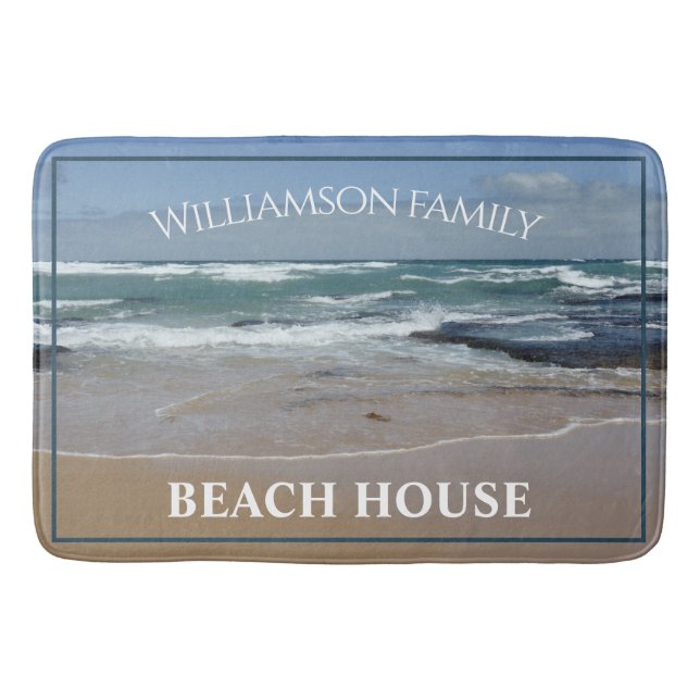 Personlig Beach House Ocean Large Bath Mat Badrumsmatta (Framsidan)