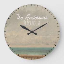 Personlig Beach House Seaside Wall Clock Stor Klocka