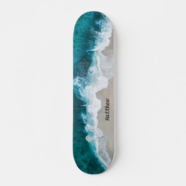 Personlig Beach Ocean Vågar Skateboard (Framsida)