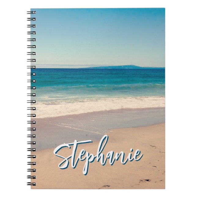 Personlig Beach Photo Ocean Blue Scenia Anteckningsbok (Framsidan)