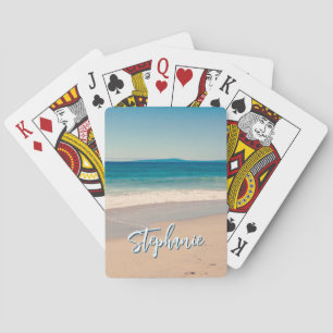 Personlig Beach Photo Ocean Blue Scenia Casinokort