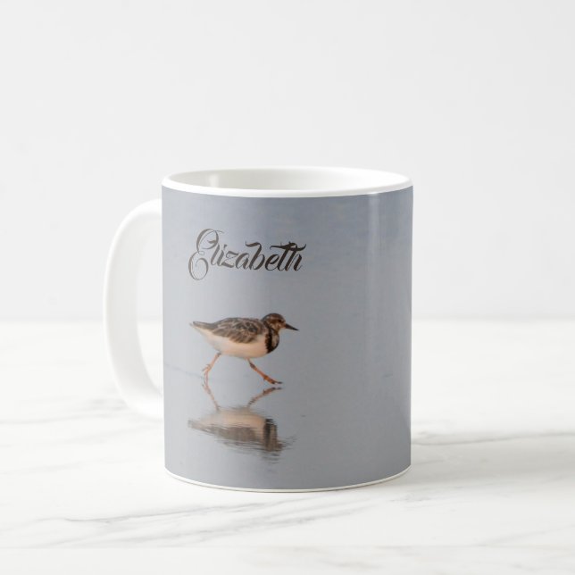 Personlig Beach Sandpiper Kaffemugg (Framsida vänster)