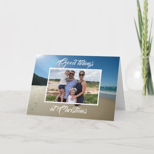 Personlig Beach Sea Sand Helgdagars Greeting Card Kort (Framsida)