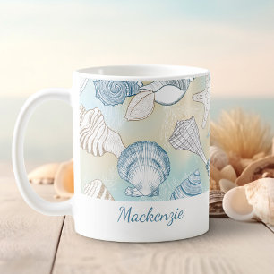 Personlig Beach Seashells Kaffemugg