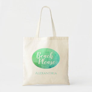 Personlig Beach Teal Aqua Ombre Beach Tygkasse
