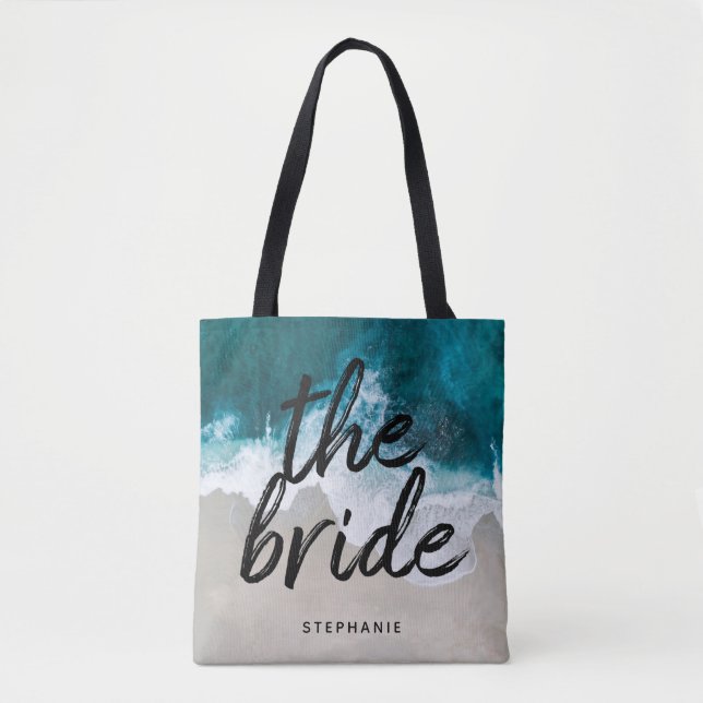 Personlig Beach the Bride Tote Bag Tygkasse (Framsida)