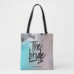 Personlig Beach the Bride Tote Bag Tygkasse