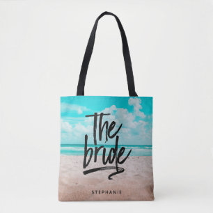 Personlig Beach the Bride Tote Bag Tygkasse