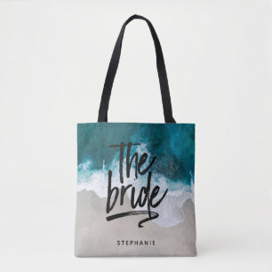 Personlig Beach the Bride Tote Bag Tygkasse