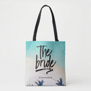 Personlig Beach the Bride Tote Bag Tygkasse