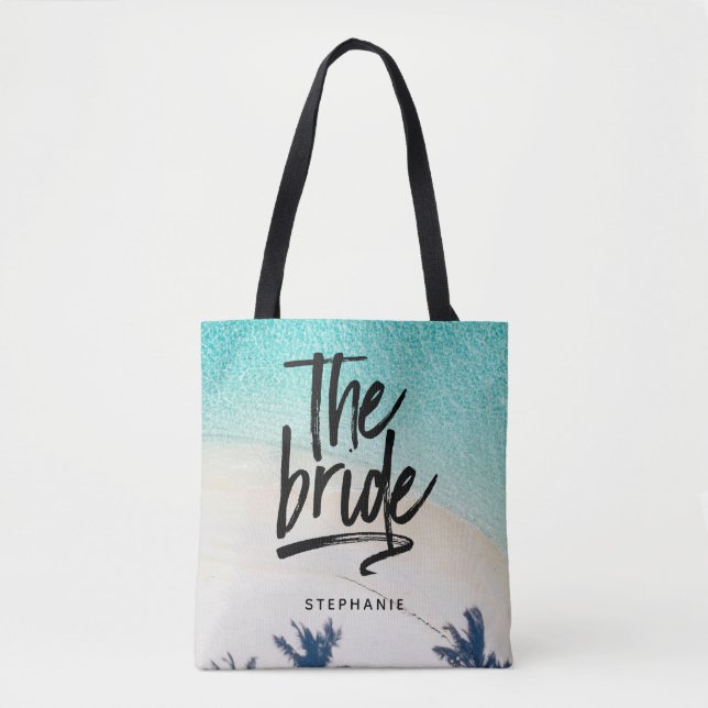 Personlig Beach the Bride Tote Bag Tygkasse (Framsida)