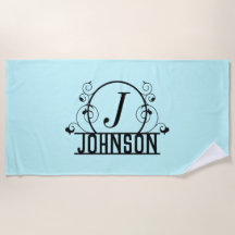 Personlig Beach Towel Custom Name Towel Blue