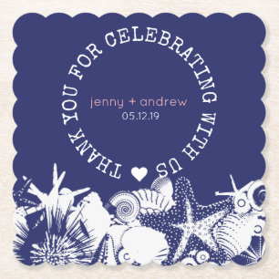 Personlig Beach Wedding Favor Party Underlägg Papper