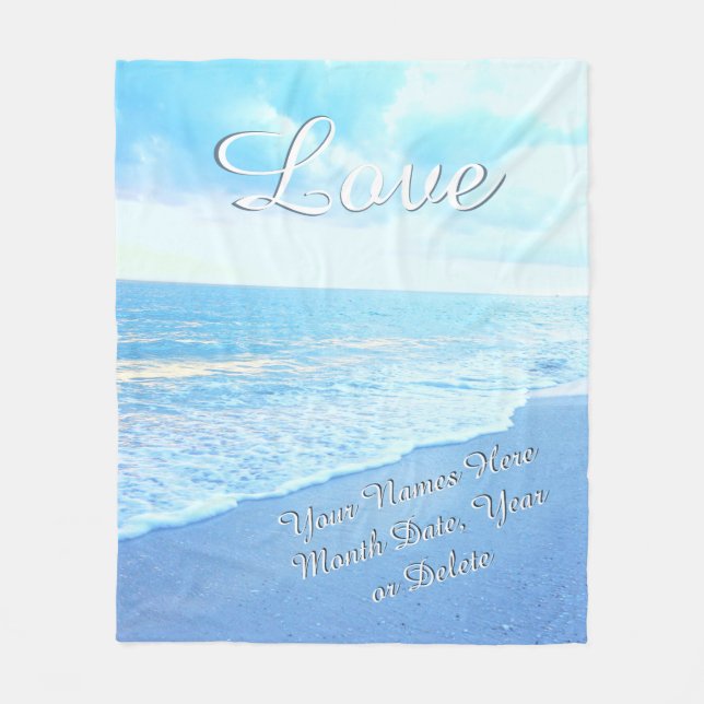 Personlig Beach Wedding Throw Blanket Kärlek Fleecefilt (Framsidan)
