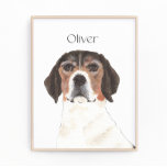 Personlig Beagle Art Fototryck<br><div class="desc">Jag är i kärlek med denna vackert detaljerade vattenfärgsillustration av en röd, vit och grått beagle hund! Anpassa de här bilderna med ditt namn eller monogram för att komplettera din dekoration och ändra typsnitt genom att markera alternativet "Redigera med design verktyg" vid anpassning. Köp resten av min samling för den...</div>