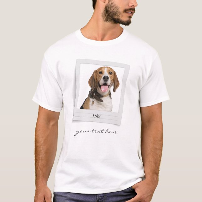 Personlig Beagle Birthday Photo Ram T Shirt (Framsida)