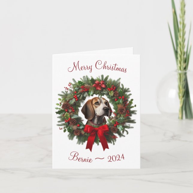 Personlig Beagle God jul Greeting Card Kort (Framsida)