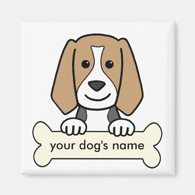 Personlig Beagle Magnet (Framsidan)