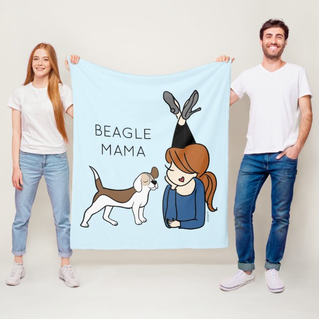 Personlig Beagle Mamma Fleece Blanket (På plats)