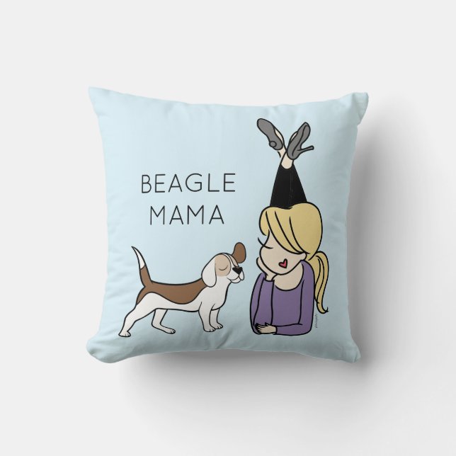 Personlig Beagle Mamma  Kudde (Framsida)