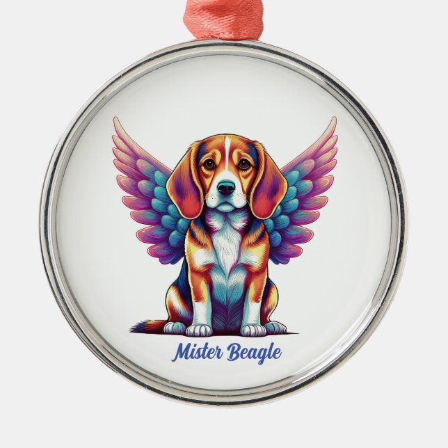 Personlig Beagle Memorial Acrylic Hund Ornament (Framsidan)