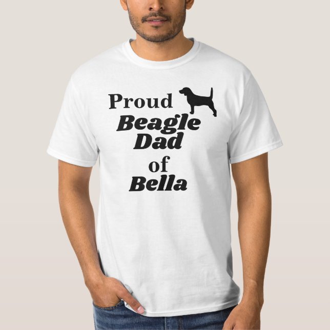 Personlig Beagle Pappa T Shirt (Framsida)