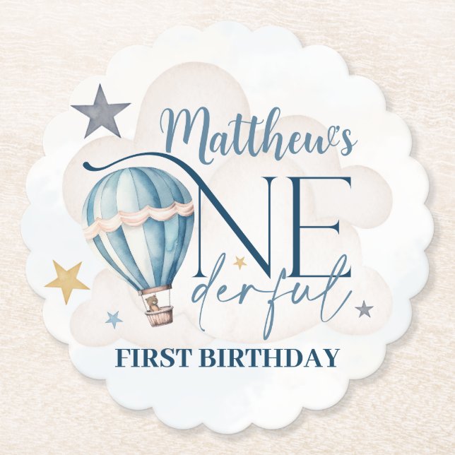 Personlig Bear in a Balloon Papper Underlägg (Framsida)