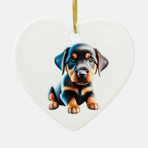 Personlig Beauceron Puppy Julgransprydnad Keramik