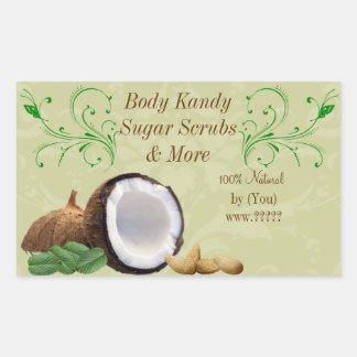 Personlig Beauty Business Coconut Rulla Label Rektangulärt Klistermärke